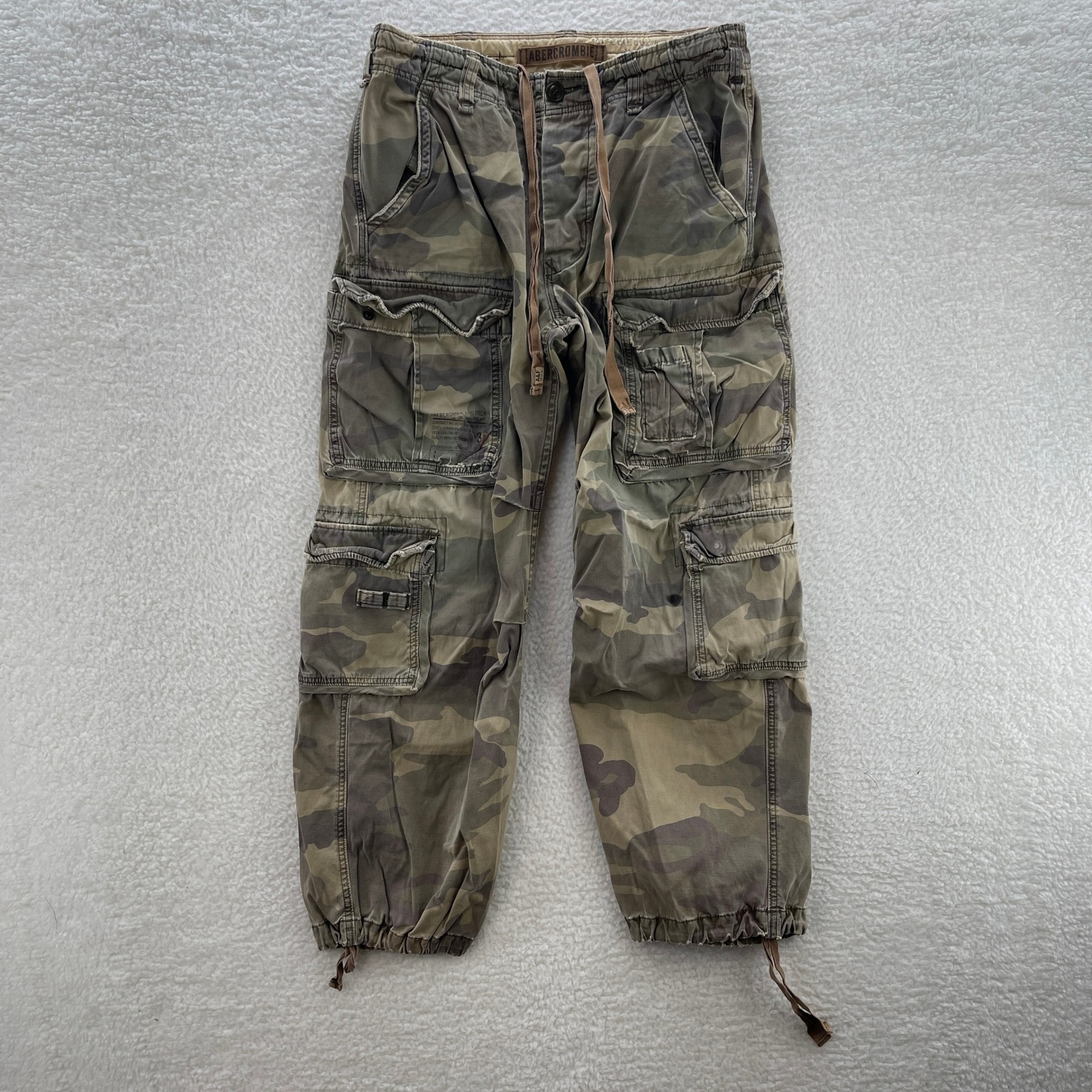 Vintage Abercrombie Fitch Paratrooper Pants Mens M Camo Cargo Y2k Gorpcore